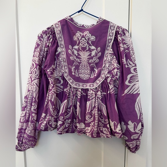 Lilac Sweet Garden Long Sleeve Blouse - Picture 4 of 5